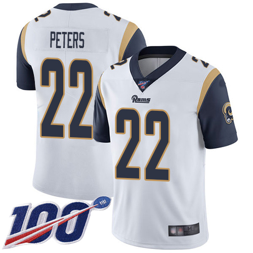 Los Angeles Rams Limited White Men Marcus Peters Road Jersey NFL Football 22 100th Season Vapor Untouchable